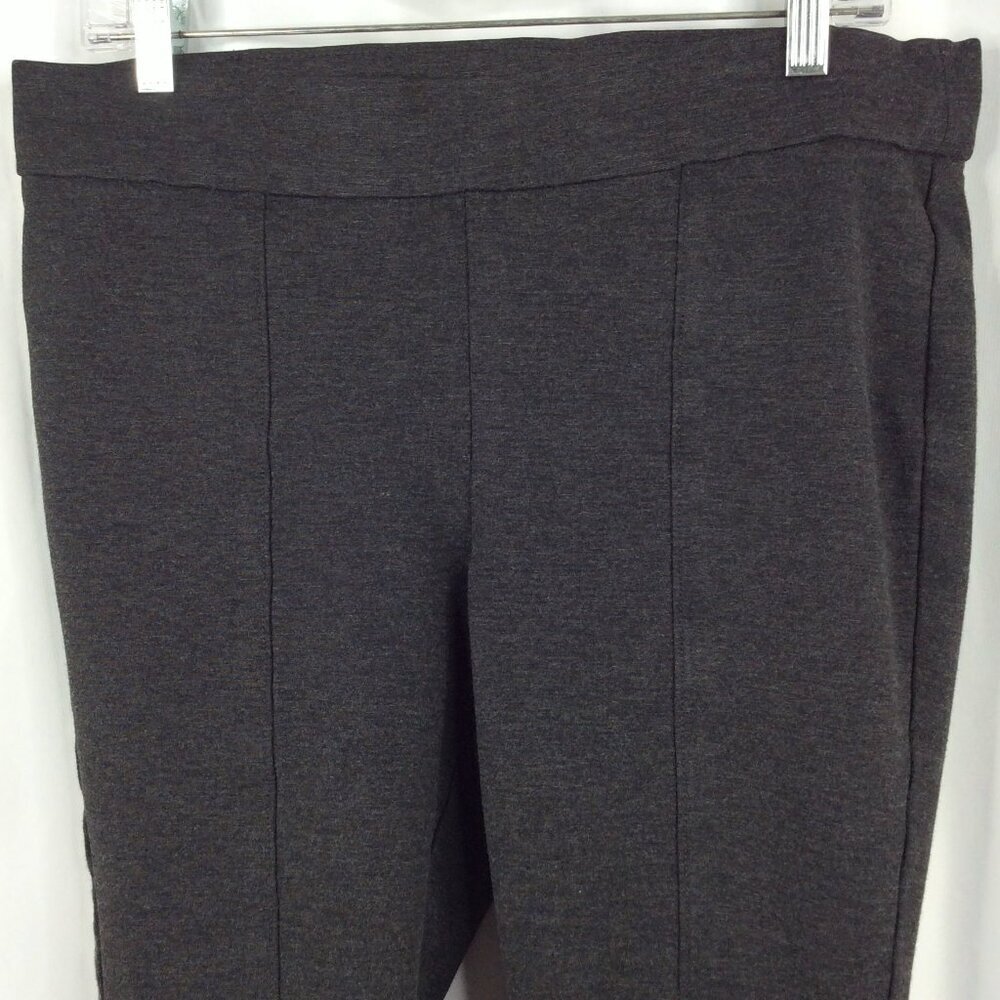Anne Klein Womens Midweight Tummy Control Ponte Pant Size Large Charcoal Heather - Picture 6 of 12